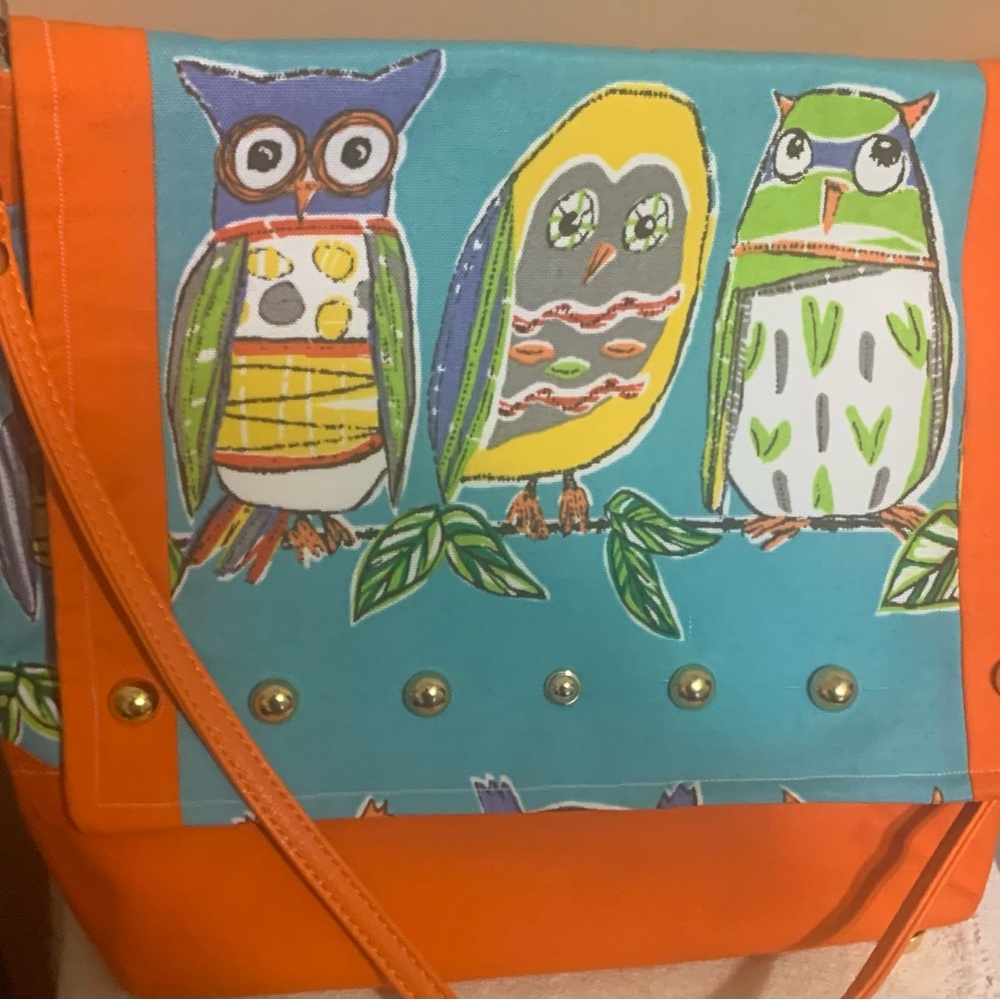 Colorful Owl Print Women's Bag